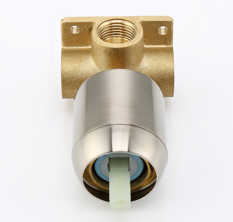 sumerain Shower Faucet Brushed Nickel,Single Handle Solid Brass Rough-in Valve with Shower Arm and Showerhead - Image 5